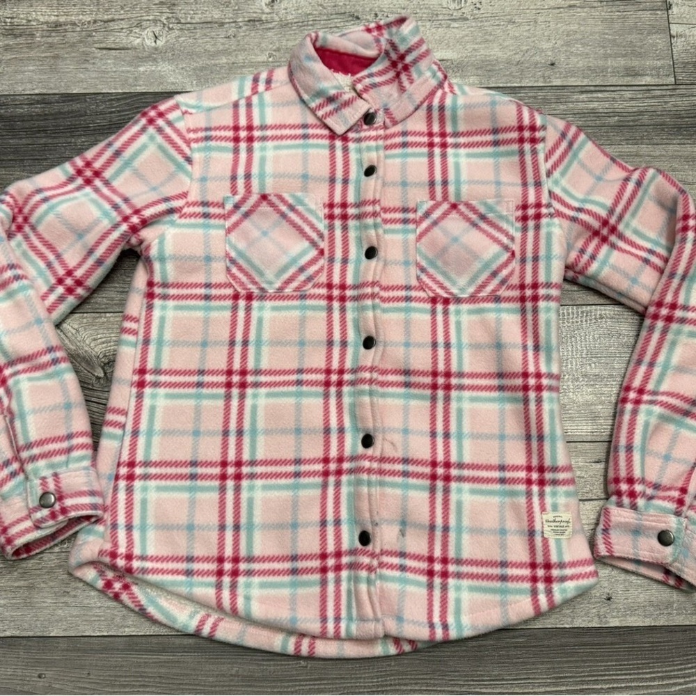 Original Weatherproof Vintage Sherpa Lined Coat Jacket Girls Sz Large grey1